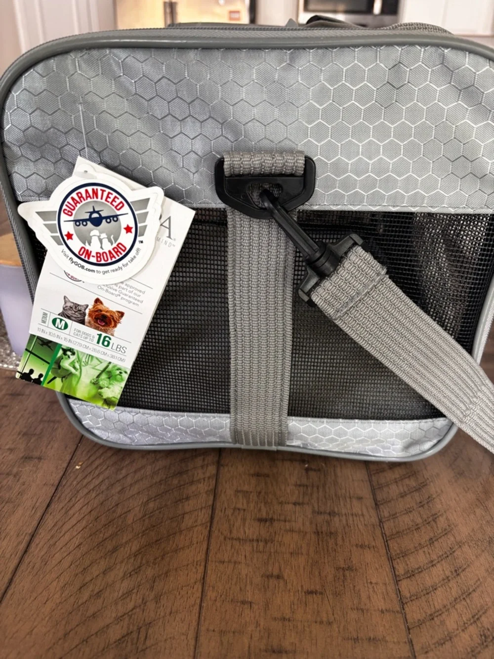 Sherpa Gray Small Pet Carrier ( dogs or cats up to 16 lbs) NWT
